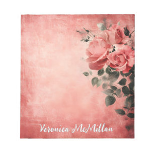 Pink Roses on the Pink Background Notepad