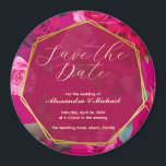 Pink Roses on Viva Magenta | Wedding Save The Date Magnet<br><div class="desc">Beautiful pink roses on viva magenta background. Elegant Save The Date magnet. This is another 100% original Snuggle Hamster Designs.</div>