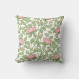 Pink Roses on white Cushion