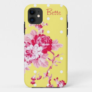 Pink Roses On Yellow iPhone 11 Case