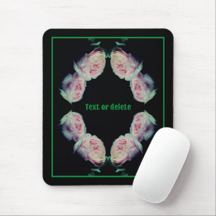 Pink Roses Pair Abstract Personalised Mouse Pad