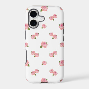 Pink Roses Pattern on White