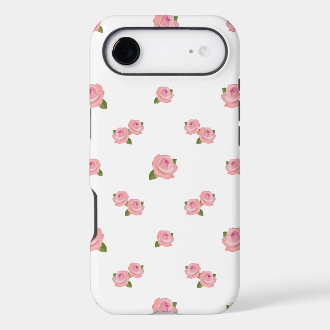 Pink Roses Pattern on White (Back)