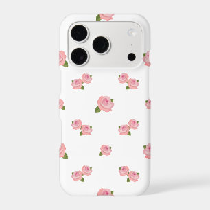 Pink Roses Pattern on White