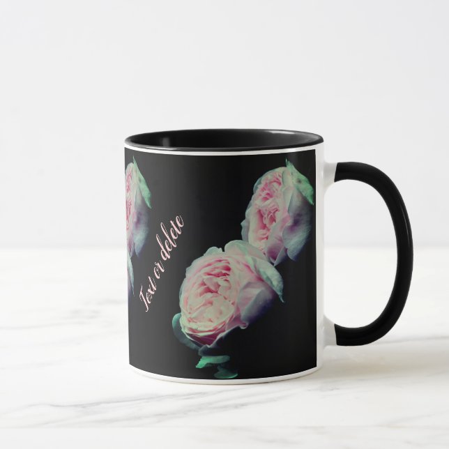 Pink Roses Personalised Mug (Right)