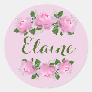 Pink Roses Personalised Sticker