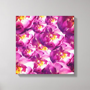 Pink Roses Photo Wrapped Canvas