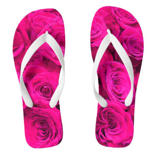 Pink Roses pink flowers pink floral Jandals