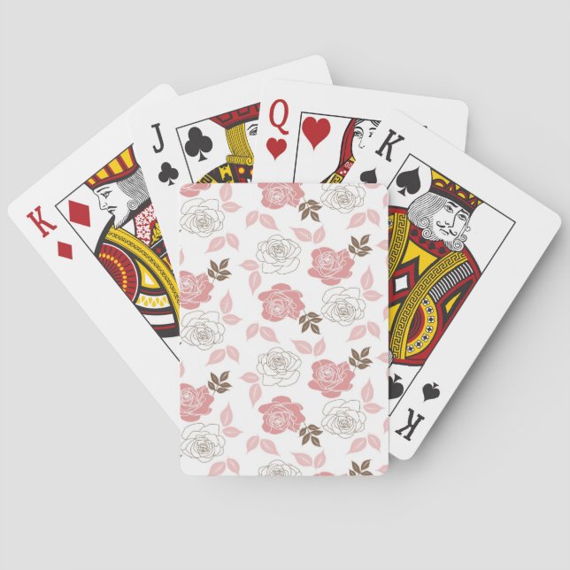 Pink Roses Playing Cards (Back)