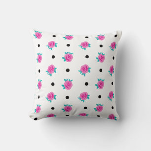 Pink Roses & Polka Dots – Whimsy Home Patterned Cushion