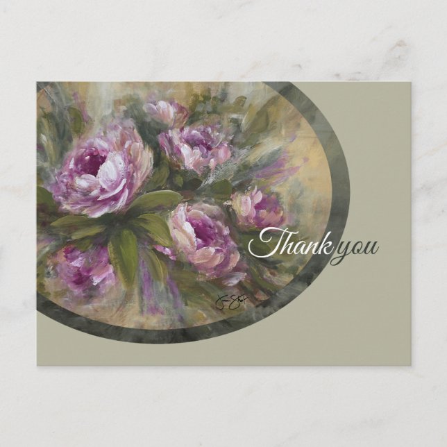 Pink Roses Postcard (Front)