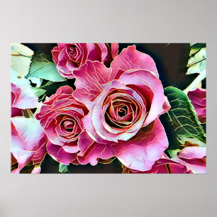 PINK ROSES POSTER