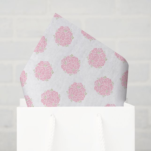 Pink roses posy graphic tissue paper (Gift Bag)