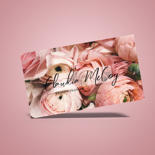 Pink Roses   Professional Wedding Planner   Business Card