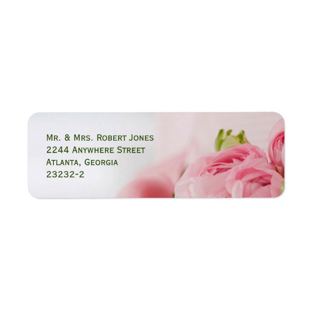 Pink Roses - Return Address Labels (30/Sheet) (Front)