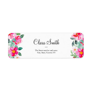 pink roses, rose,floral Return Address Label