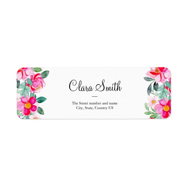 pink roses, rose,floral Return Address Label (Front)
