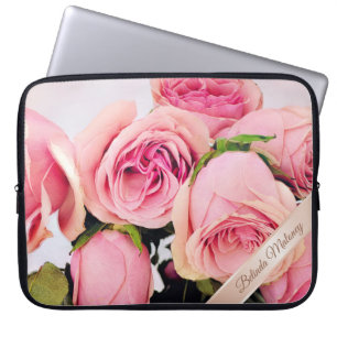 Pink Roses Rose Gold Laptop Sleeve