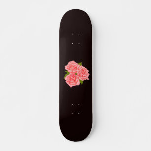 Pink roses skateboard
