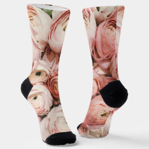 Pink roses socks