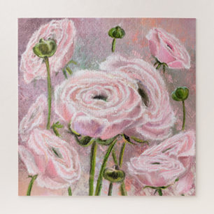 Pink Roses - Special For You - Original Painting Jigsaw Puzzle
