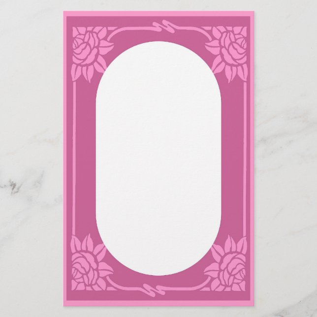 Pink Roses Stationery (Front)