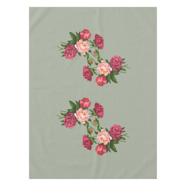 Pink Roses Tablecloth (Front)