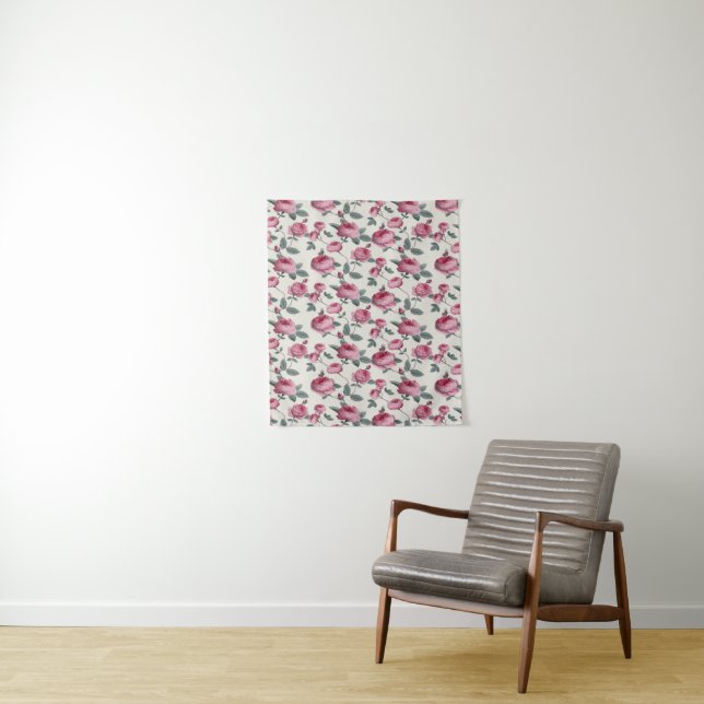 Pink Roses Tapestry (In Situ)