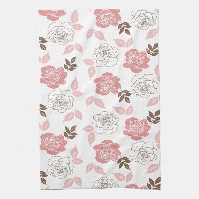 Pink Roses Tea Towel (Vertical)