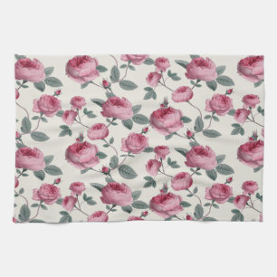 Pink Roses Tea Towel