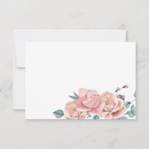 Pink Roses Thank You Card