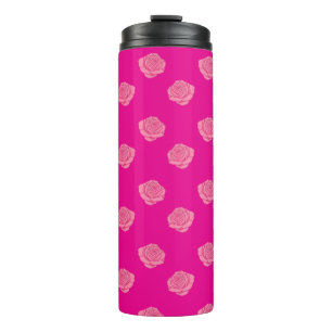 Pink roses thermal tumbler