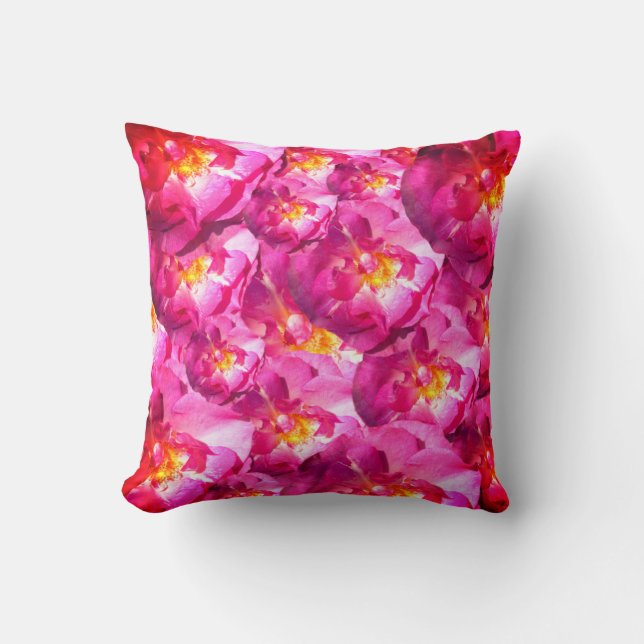 Pink Roses Throw Cushion (Front)