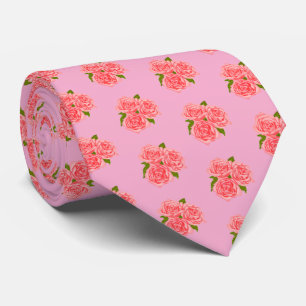 Pink roses tie