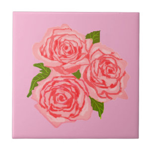 Pink roses tile