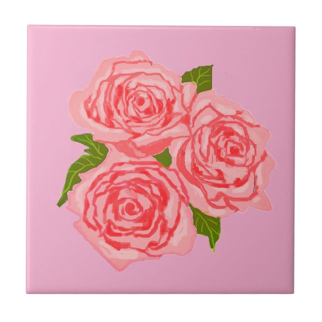 Pink roses tile (Front)