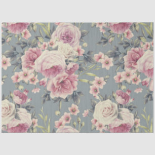 pink roses tissue paper