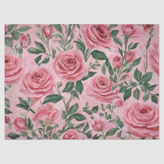 Pink Roses Tissue Paper (Front)
