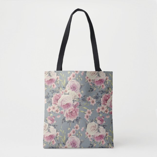 pink roses tote bag (Front)
