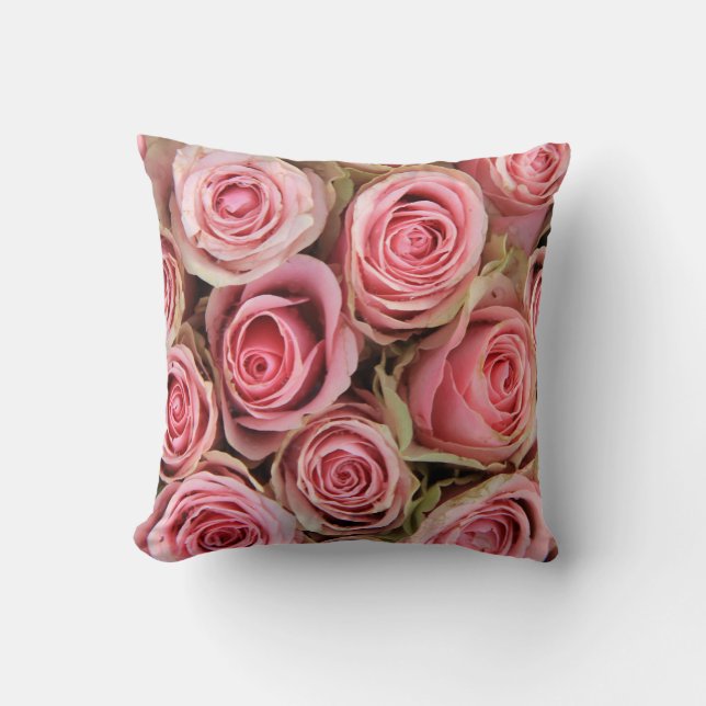 Pink roses  trow pillow (Front)