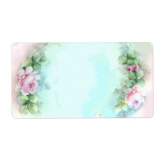 Pink Roses Victorian Style Labels