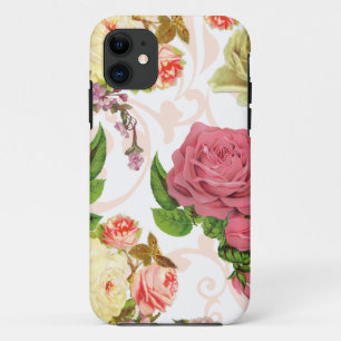 Pink roses vintage floral pattern Case-Mate iPhone case