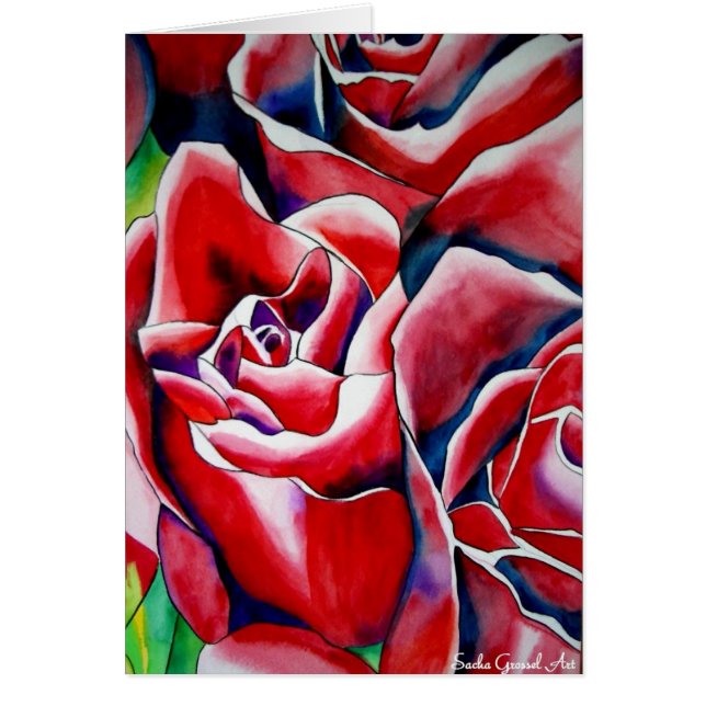 Pink Roses watercolor art painting (Front)