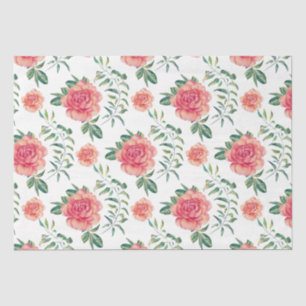 Pink Roses Watercolors Illustration Tissue Paper
