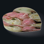 Pink Roses Wedding Couple Add Names and Date Paperweight<br><div class="desc">Pink and White Roses,  Add Name Wedding Couple and Date of Your Text,  Elegant Floral Glass Paperweight Unique Wedding Gift</div>
