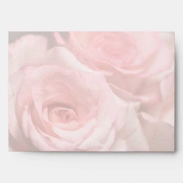 Pink Roses Wedding Custom Envelope (Front)