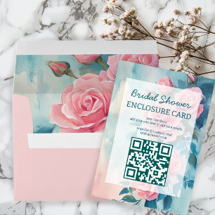 Pink Roses Wedding Engagement Bridal Shower CUSTOM Envelope