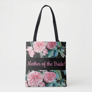 Pink Roses Wedding Mother Of The Bride Tote Bag