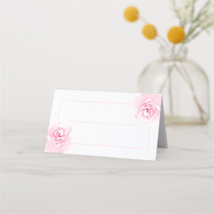 Pink Roses Wedding Table  place card