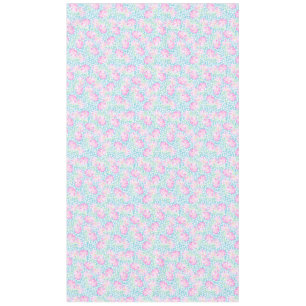 Pink Roses, White Butterflies on Blue Tablecloth